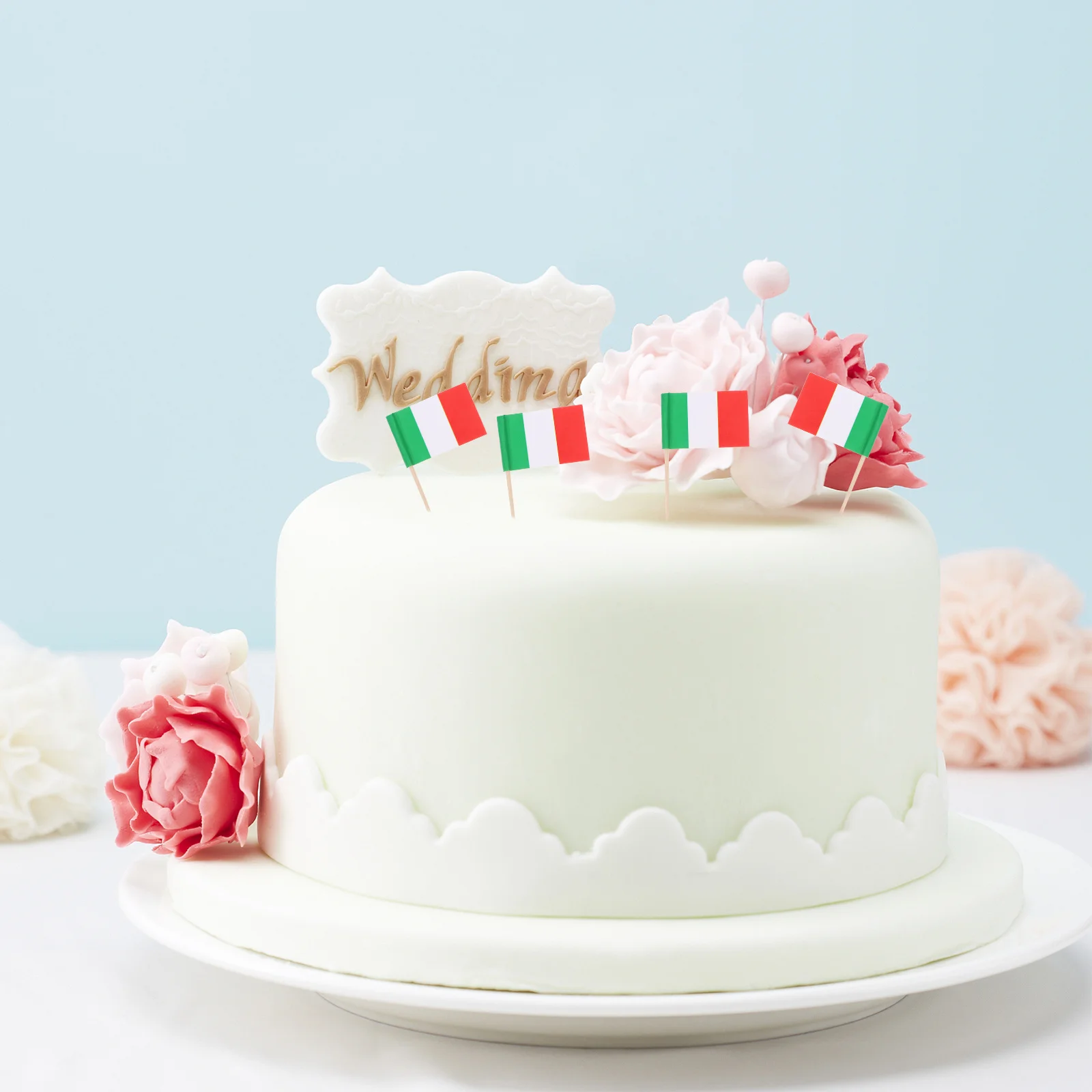 

100Pcs Flag Toothpick Cake Bright Chic Design Cupcake Picks Kids Food Picks Party Fun Toothpick Flags