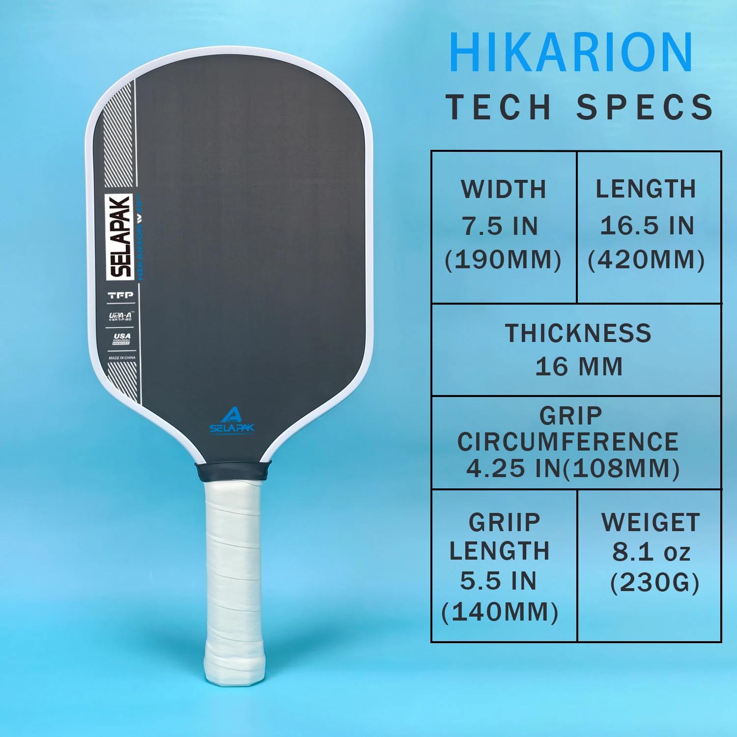 Pro IV 16MM Pickleball Paddle - Carbon Fiber Construction, Honeycomb Core, Tournament-Grade for Adult Players
