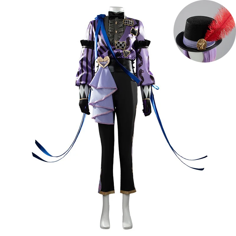 Game Twisted Wonderland Stage in Playful Land Cosplay Costume Halloween Party Uniforms Suit With Hat Custom Made