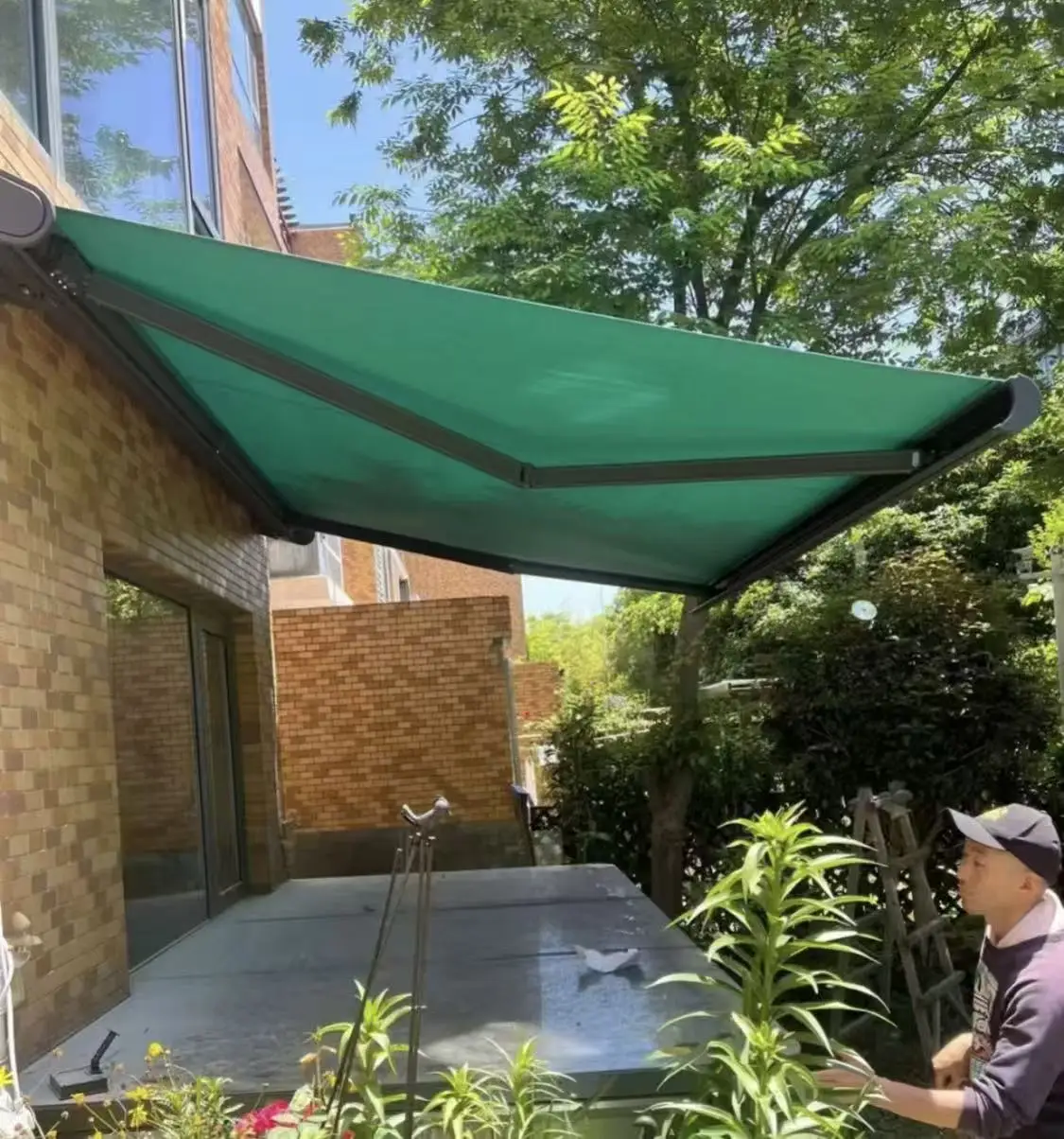 

Full Box Awning Outdoor Smart Motorized Foldable Awning Shade Retractable Patio Garden Pergola Awning