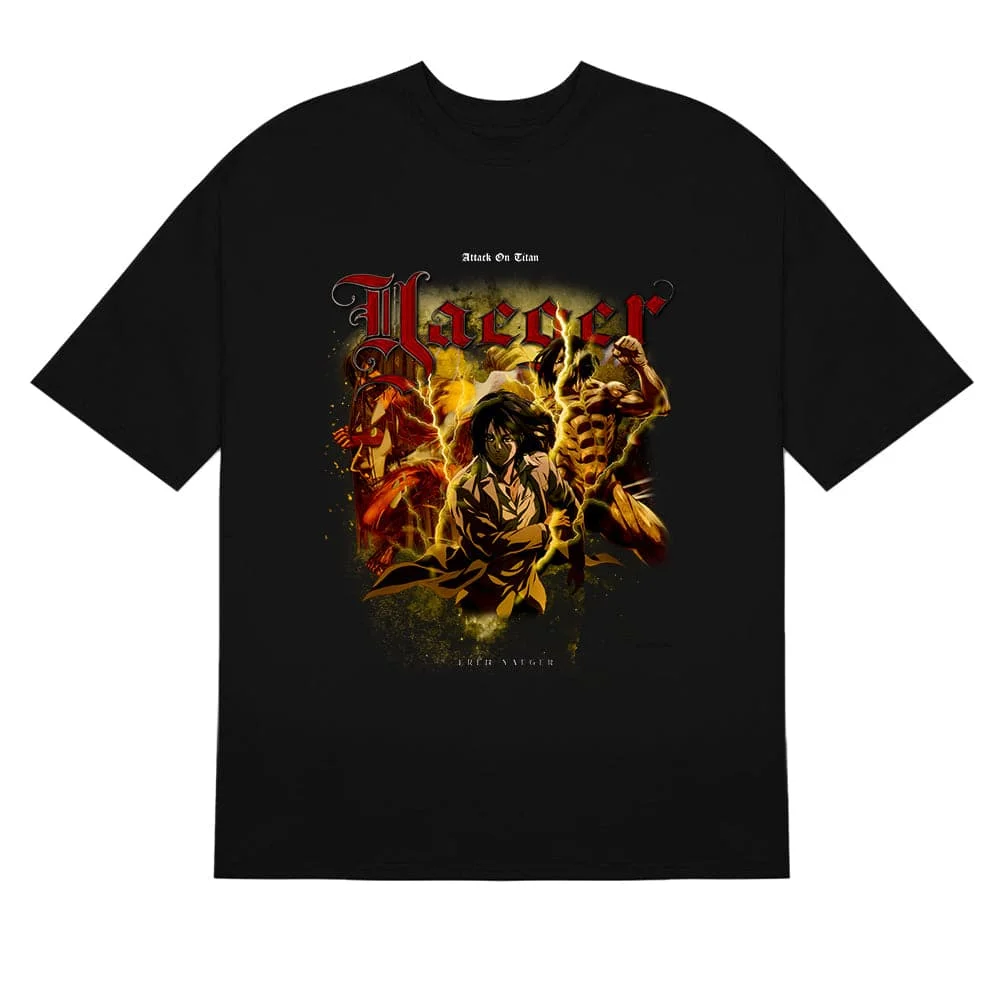 Eren Yeager Titans Collage Attack on Titan T-Shirt - Dynamic Anime Design