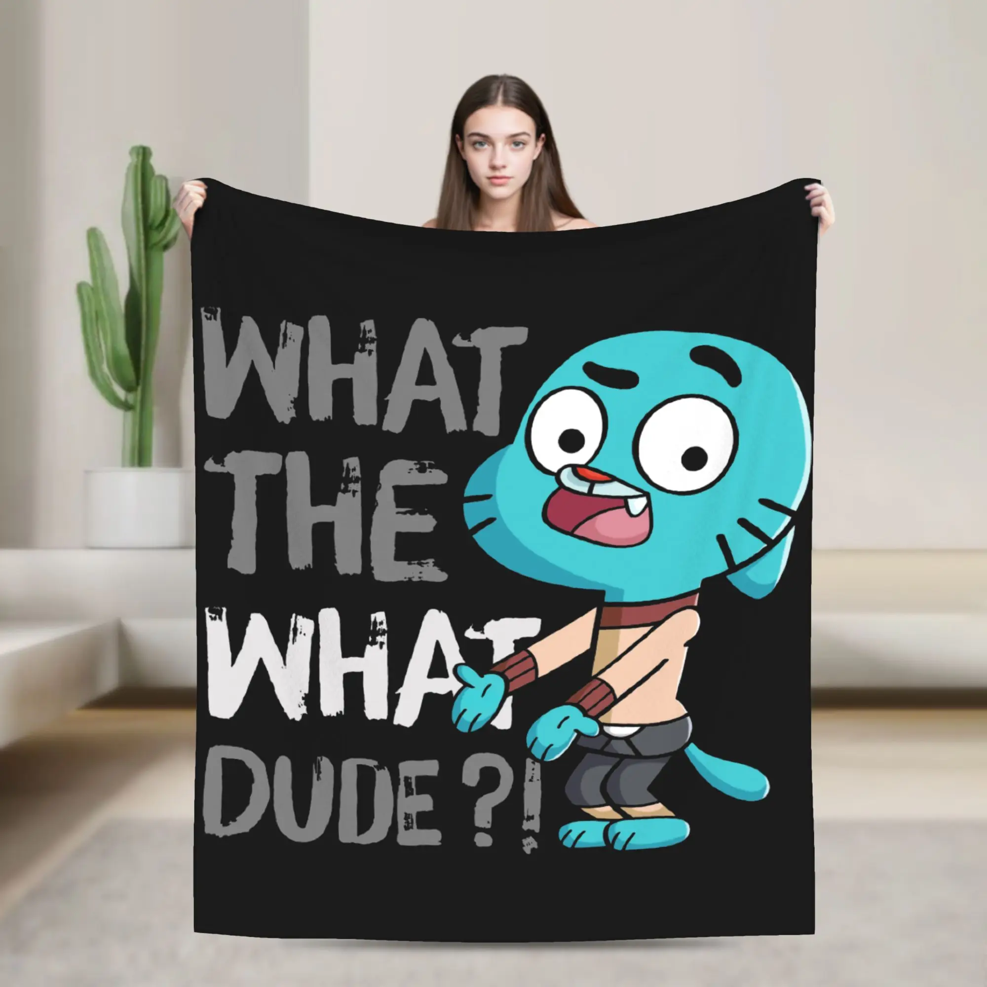 Gumballs What The What Dude Blanket Flannel Funny Warm Throw Blankets for Bed Sofa Textile Decor,