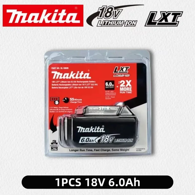 Genuine Makita 18V 6A Rechargeable Lithium Ion Battery With Battery indicator For Makita BL1830 BL1840  Power Tool Battery