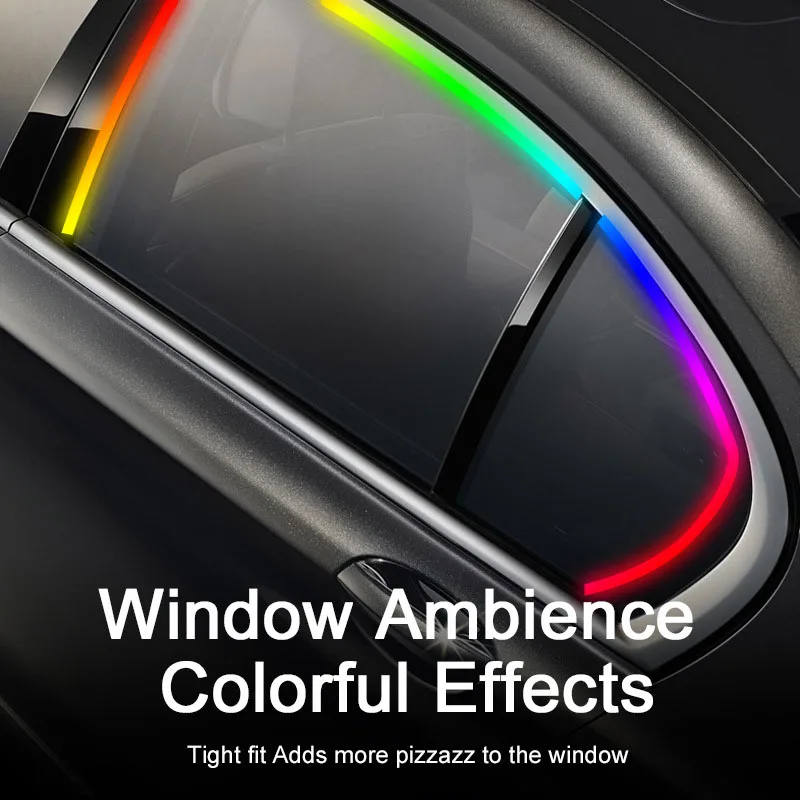 3.5M Full Color Streamer Car Ambient Lights 64Color Changing Universal LED Interior Strip Hidden Wiring Free Decor Lamp USB Plug