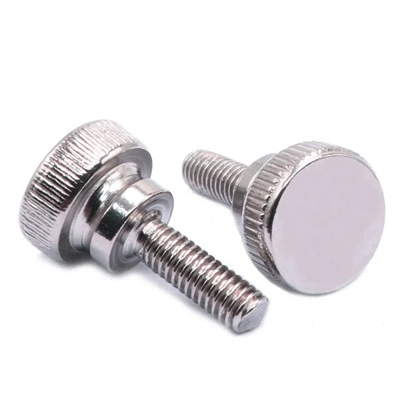 M2 M2.5 M3~M10 304 Stainless Steel Thumb Curtain Wall Glass Lock Screw Hand Knurl Step High Head Hand Tighten Adjust Screw GB834