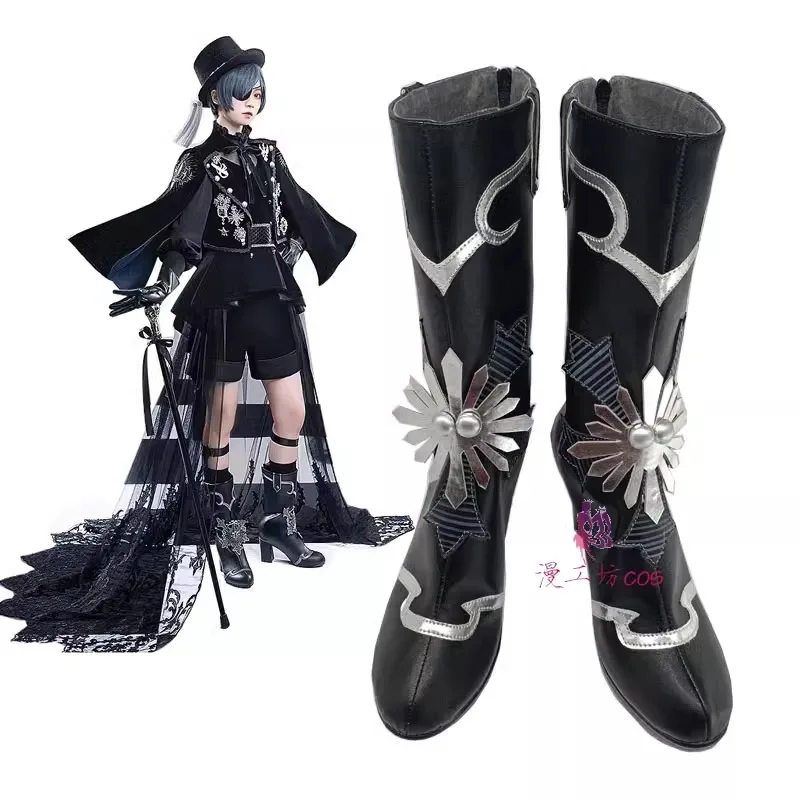 

Anime Black Butler Ciel Phantomhive Cosplay Costume Shoes Handmade Boots