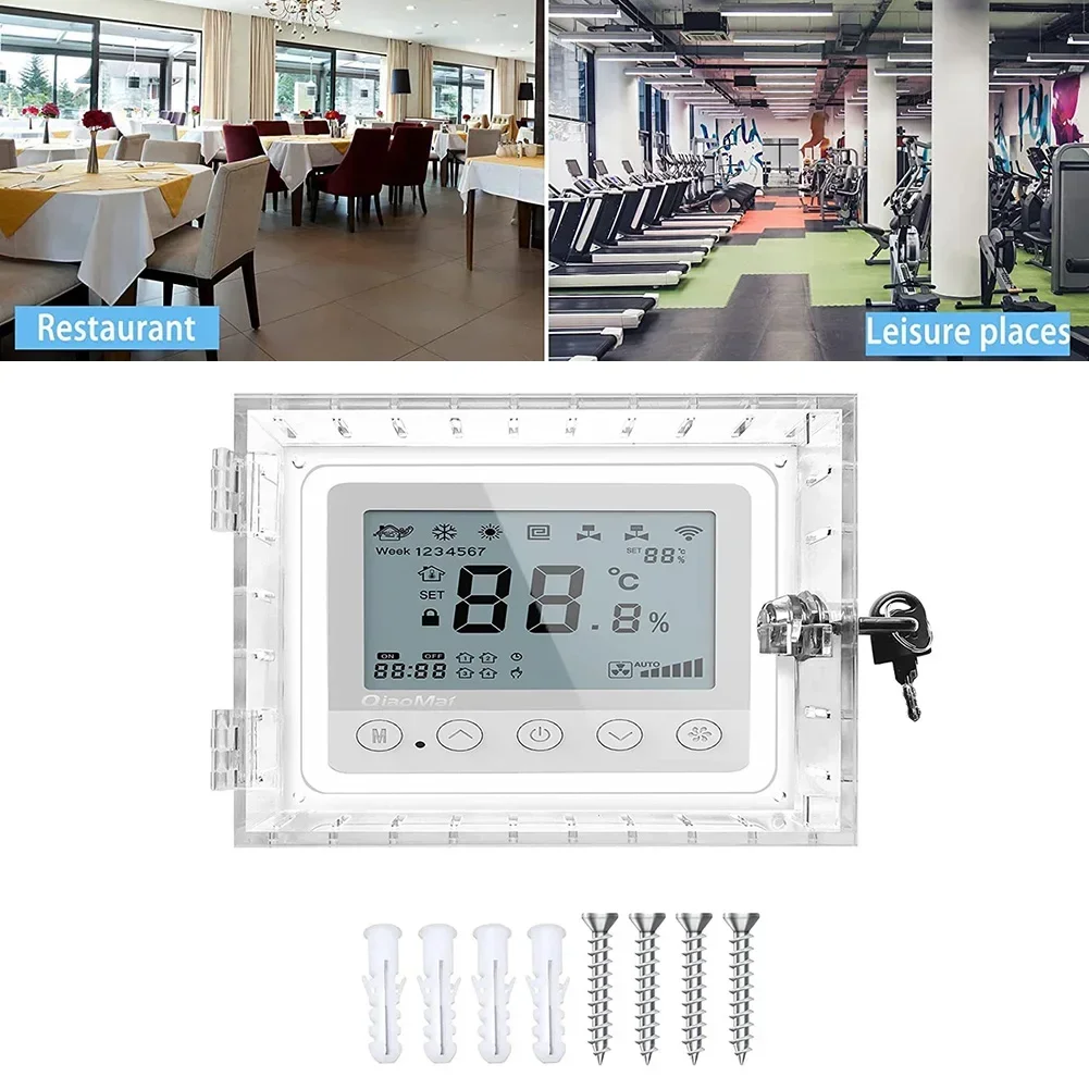 Constant Temperature Box Cover ABS Universal Thermostat Lock Box Large Thermostat Guard Clear Cover Home Thermostat Cover