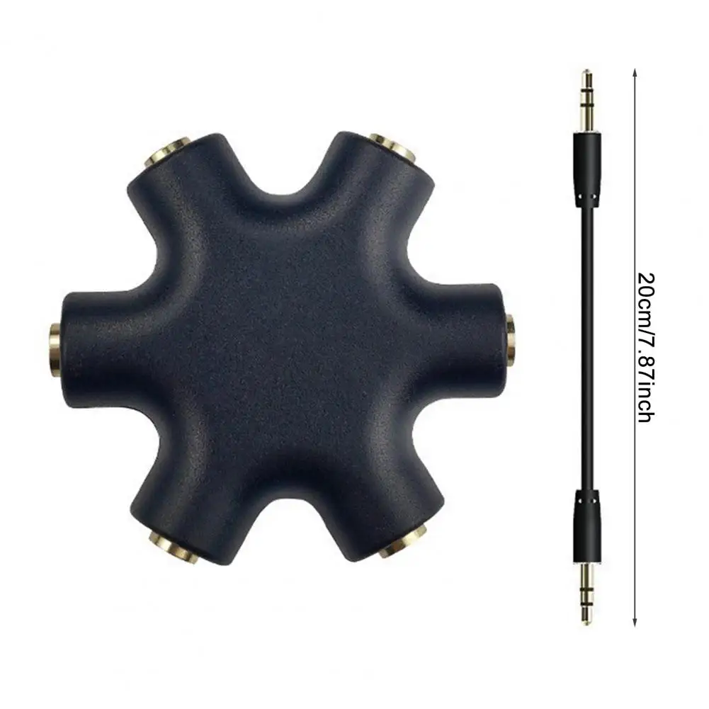 

1 Input 5 Output Audio Distributor 3.5mm Audio Splitter Adapter 1 Male to 5 Female Headphone Jack Distributor Multi-device Audio