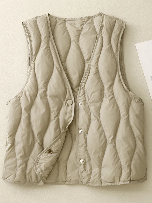 Calor aprimorado v-ne down jaet colete camada base desgaste interno coleção de inverno comprimento regular fechamento de botão único
