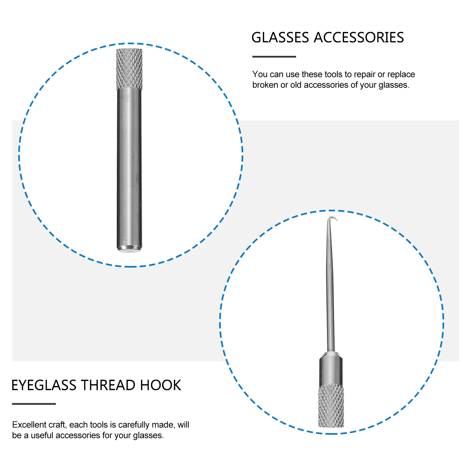 

Glasses Repair Hook Eyeglass Thread Hook Silver Alloy Durable Professional Maintenance Tools Set For Glasses Accessories Repair