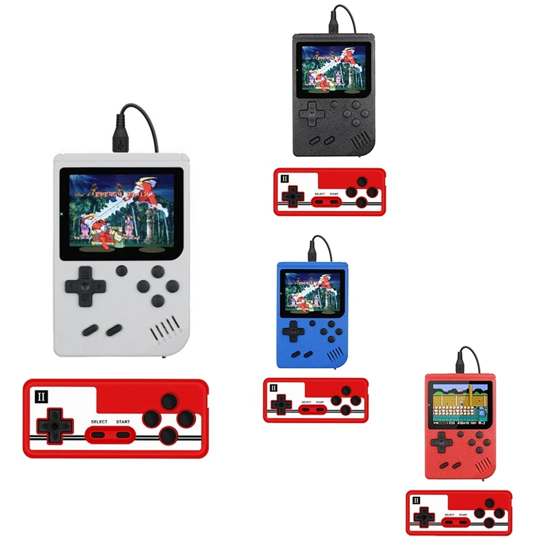 400-In-1 Video Game Console Retro Mini Game Plyer 3.0 Inch Color Pocket TV Game Console Dual Handheld Gamer Player Durable White