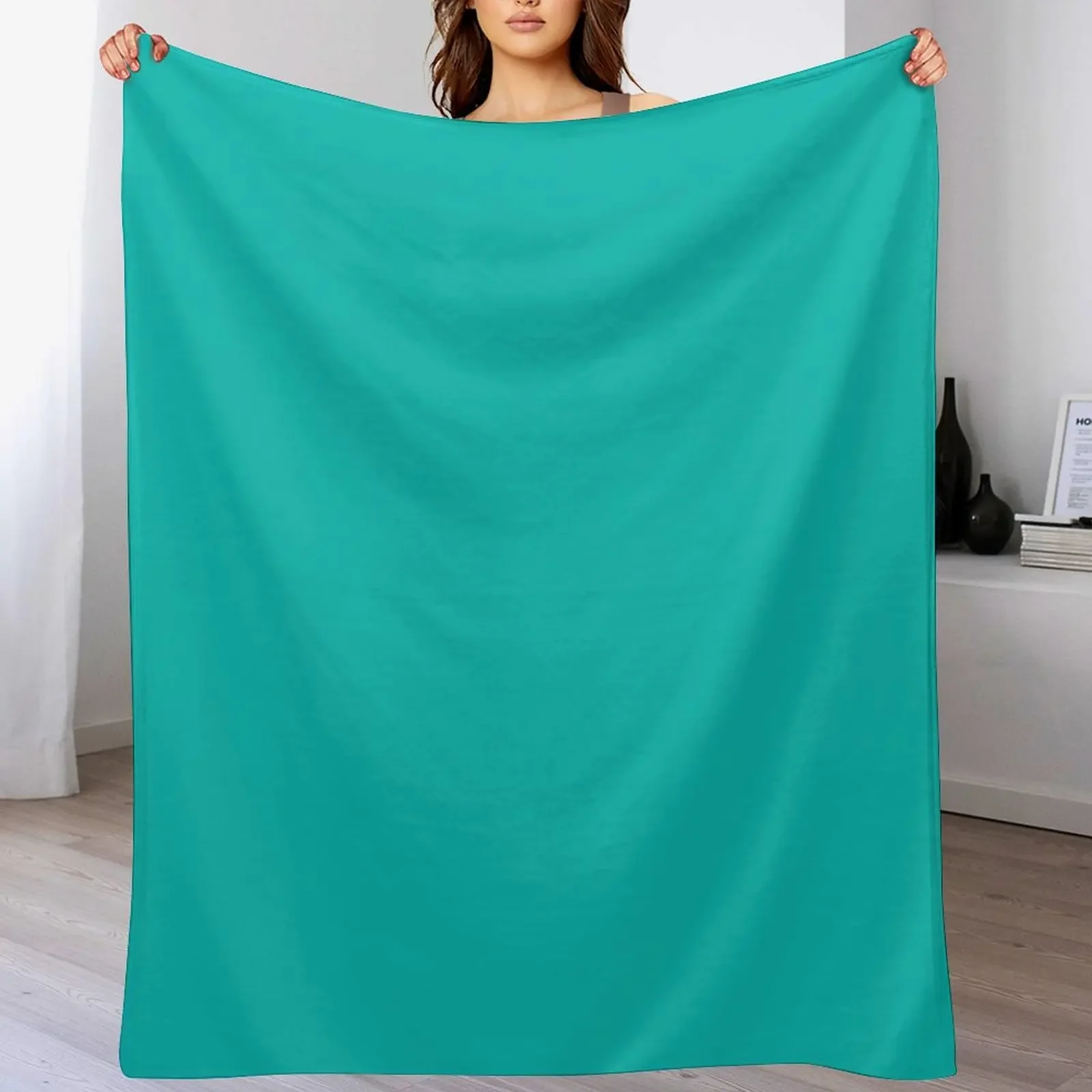 

Teal Turquoise Blue Throw Blanket Furrys Multi-Purpose Luxury Brand Baby Blankets