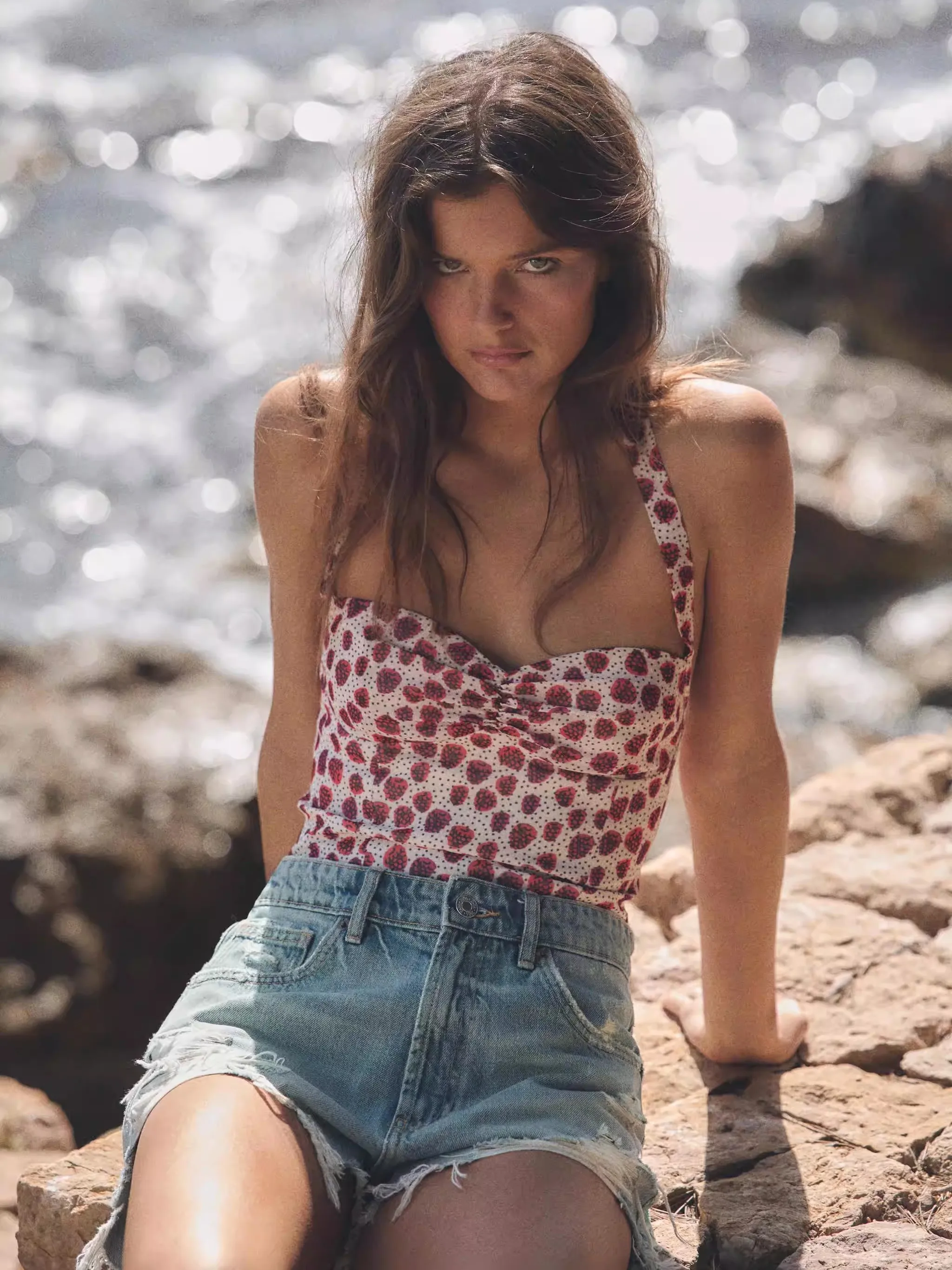 

Sexy Fashionable Printed Pleated Hanging Neck Collar Top Women's New Arrival Summer ZA2026 Ethnic Stage Costume 18-25 Years Old