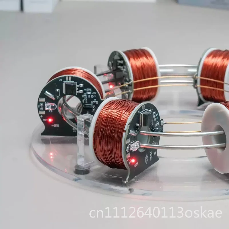 Ring of time and space electromagnetic coil accelerator 6 sets of coils perpetual motion machine model magnetic ornament gift
