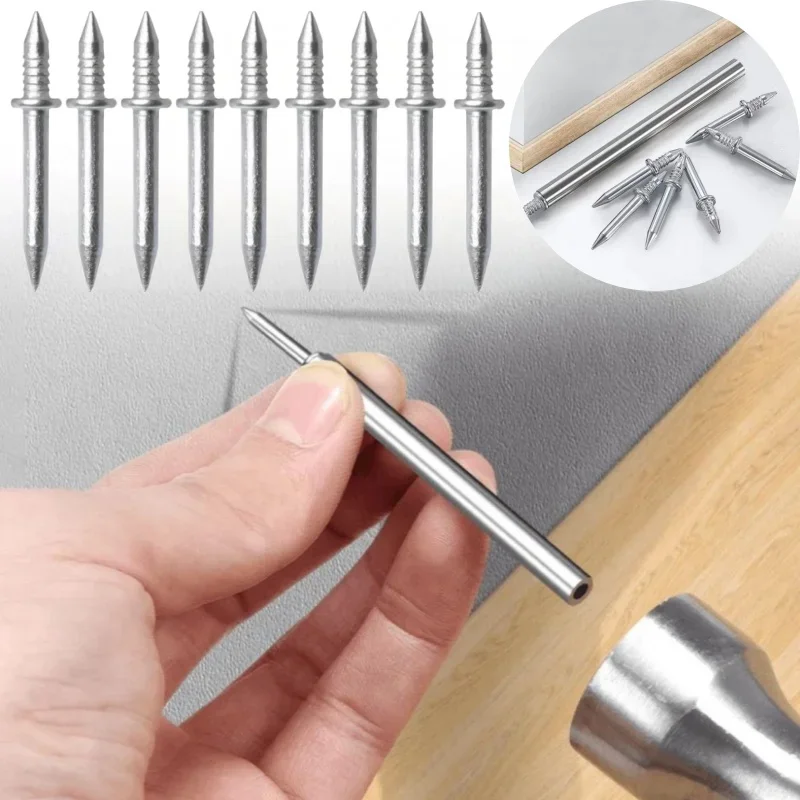Invisible Double-head Skirting Thread Seamless Nails Iron Structure Single Board Expansion Screw Seamless Wood Nail
