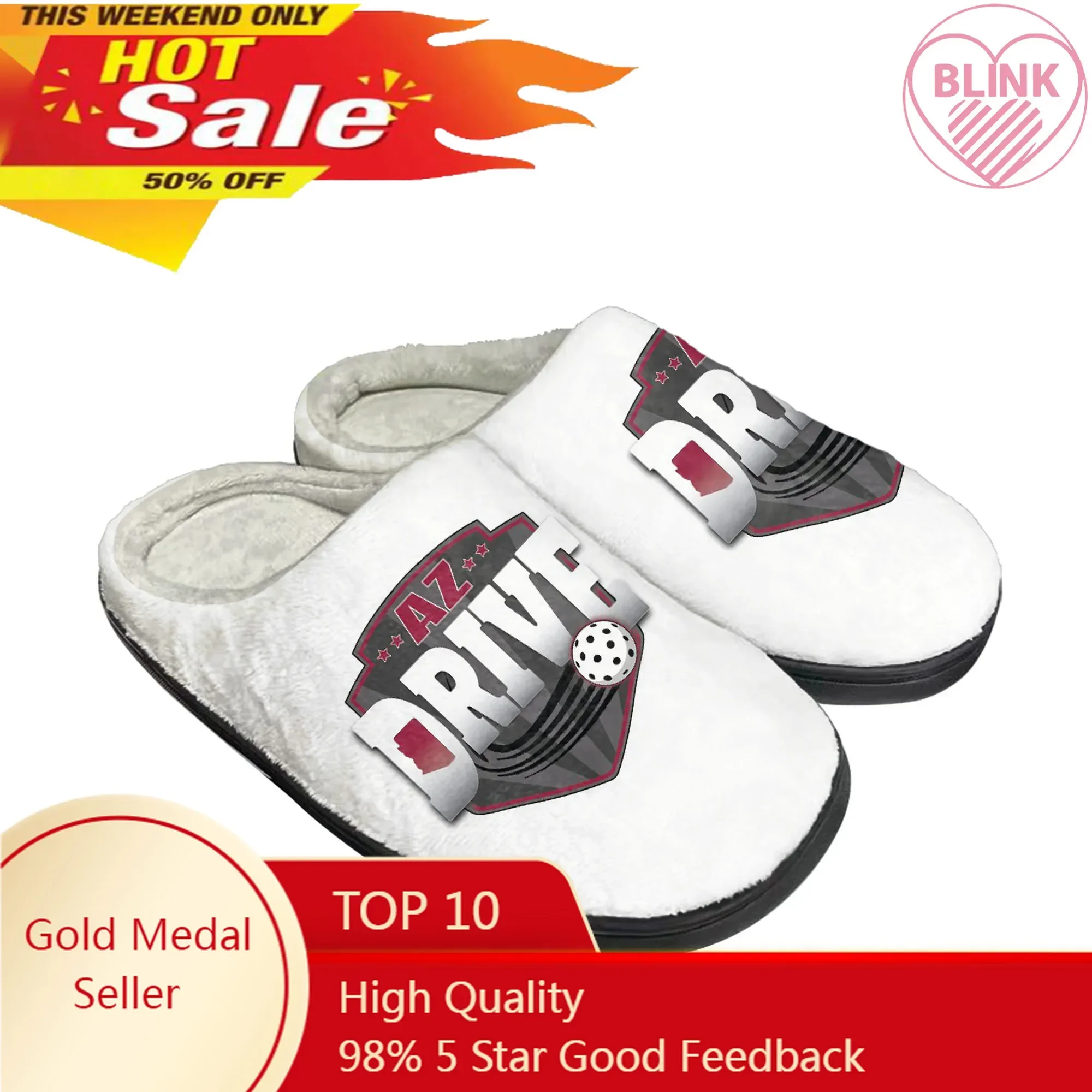 

AZ DRIVE pickleball Home Cotton Slippers Mens Womens Plush Bedroom Casual Keep Warm Shoes Thermal Indoor Slipper Customized DIY