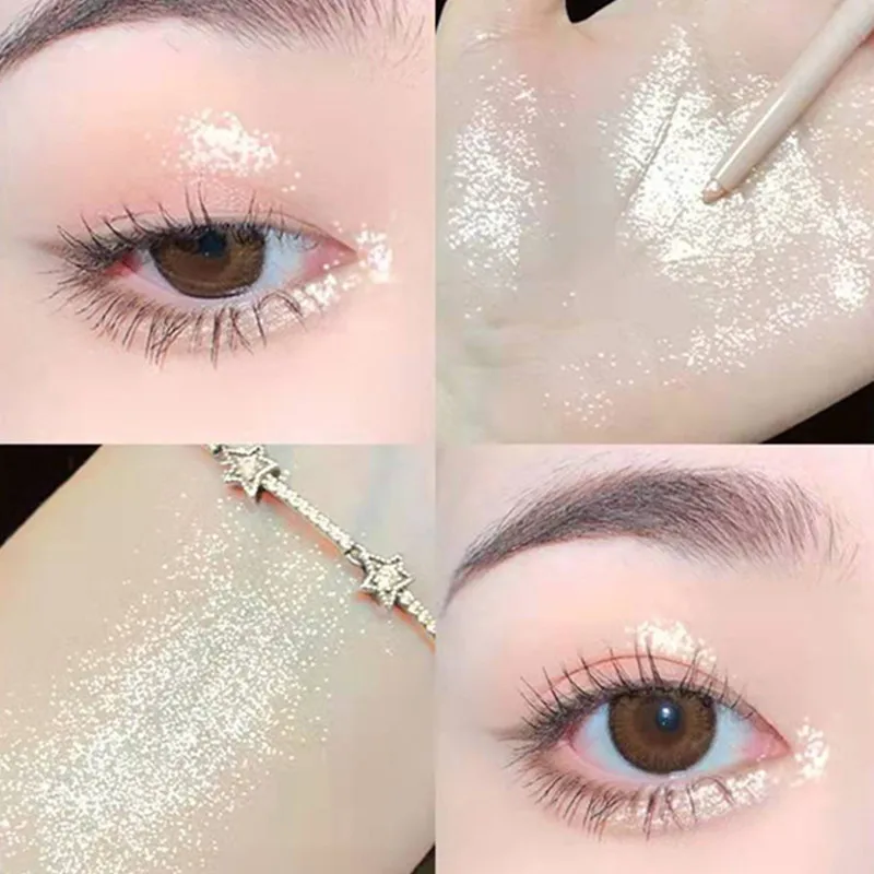 โกหก Silkworm ดินสอ Galaxy Glitter อายแชโดว์ปากกายาวนานกันน้ำเงาอายไลเนอร์ Outline ปากกาแต่งหน้า