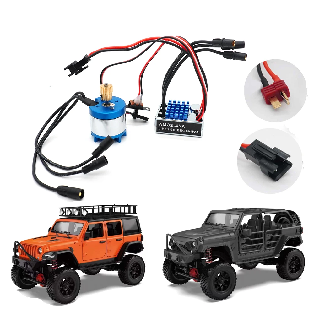 MN128 1/12 RC Crawler Upgrade Kit  2830 2400KV Outrunner Brushless Motor with AM32 45A ESC for Cars Model Toy Power Kit