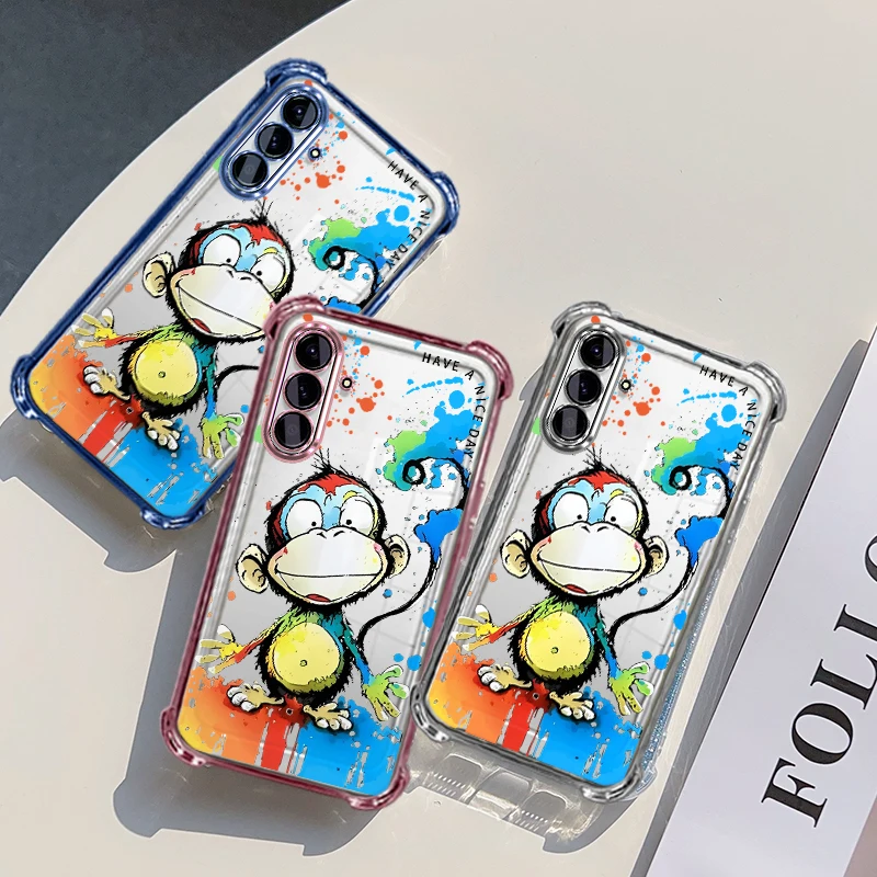 Plating Protective Cover For Samsung Galaxy A57 A37 A27 A17 5G Case TPU Four-corner Shockproof Animal Pattern