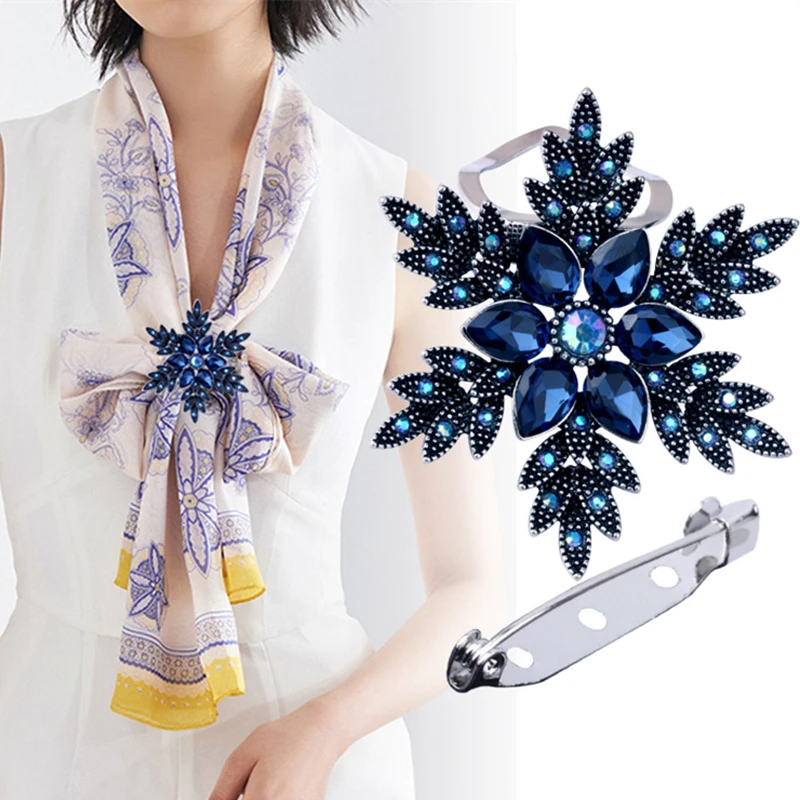 เข็มกลัดเข็มกลัดเข็มกลัดเกล็ดหิมะสุดหรูสำหรับผู้หญิงเข็มกลัดดอกไม้คริสตัลทรงผูกโบว์สำหรับงานเลี้ยง