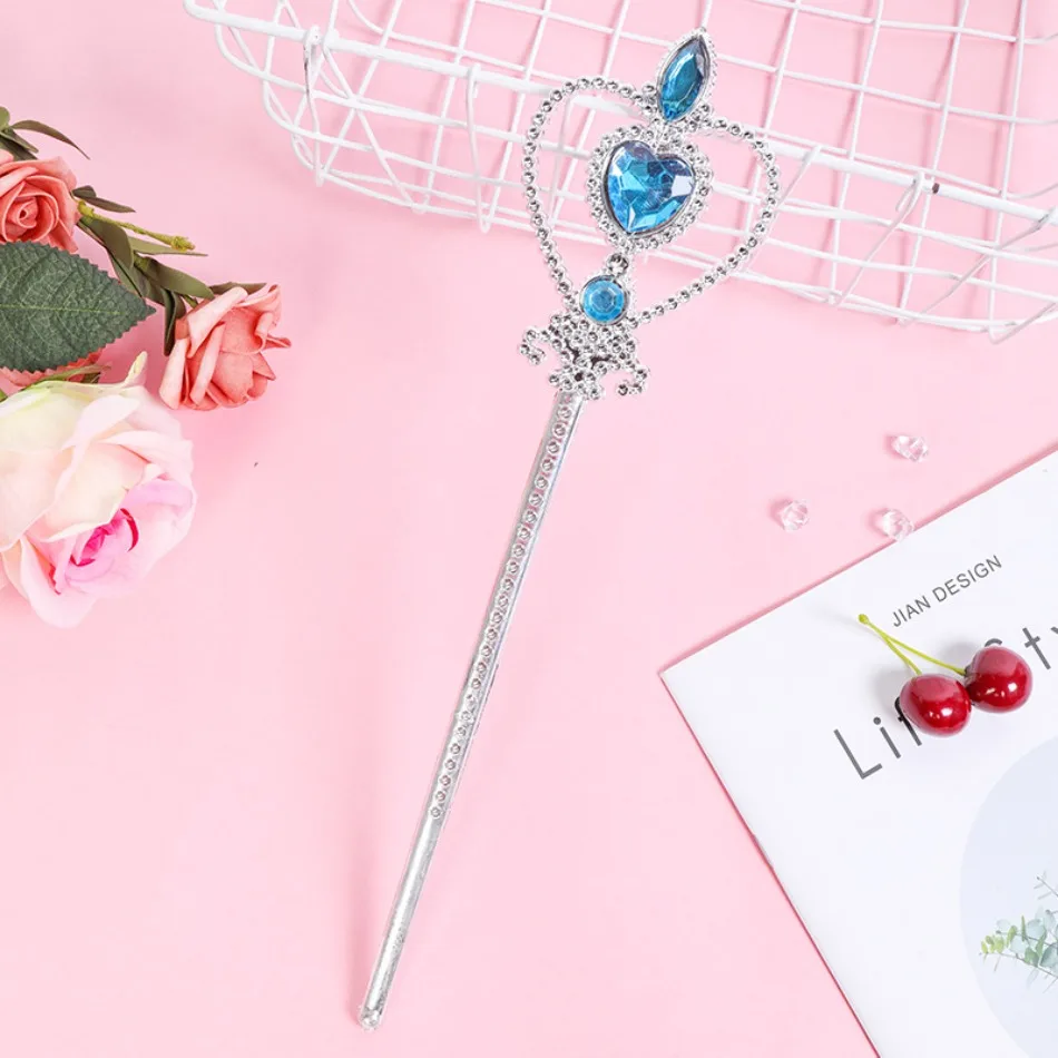 4pcs Queen Crown Frozen Blue Crown Magic Wand Kids Princess Magic Wand Fairy Wand Girls Show Dress Up Pink Purple Rose Headwear view 6