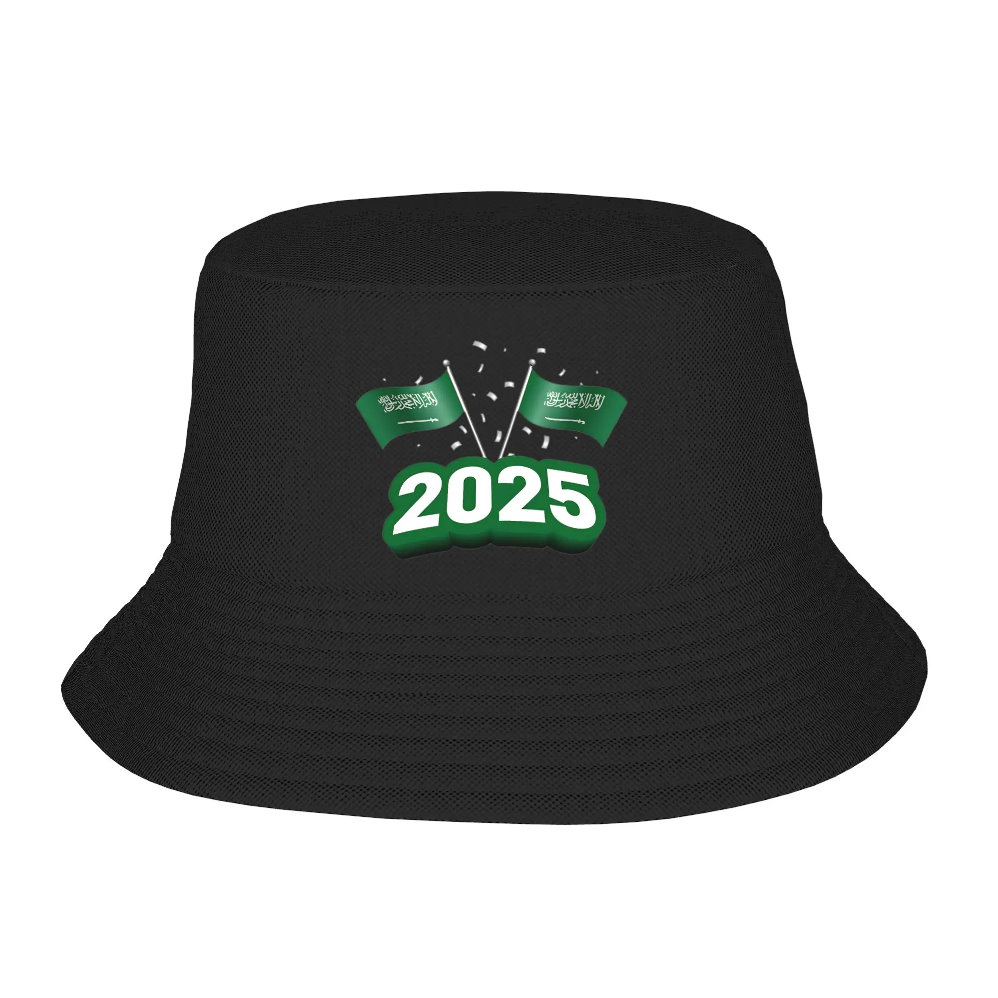 Unisex Kawaii Bucket Hat Saudi National Day Merch Bob Hat For Vocation Getaway Headwear UV Protection