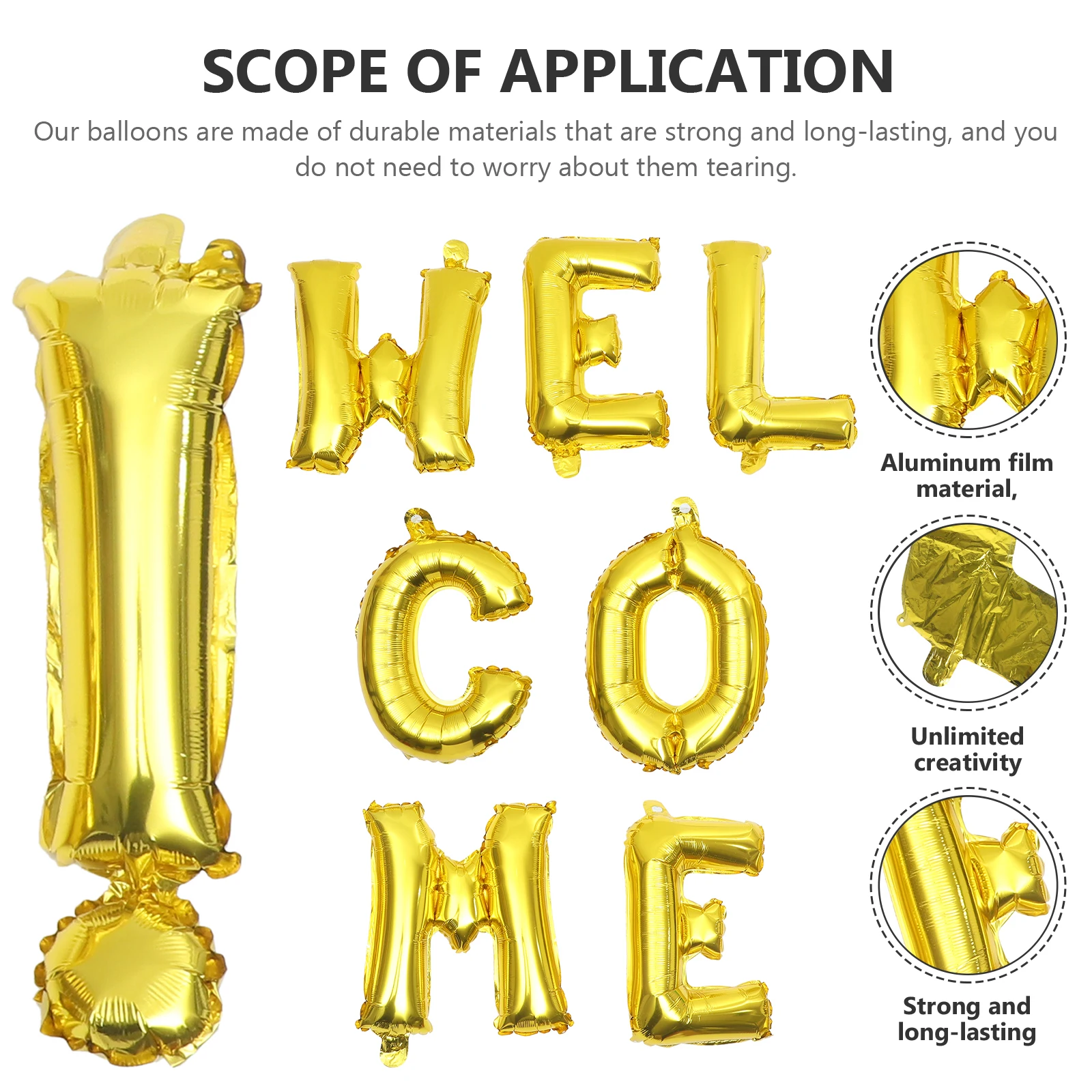 

1 set Welcome Foil Balloons Wall Decor Party Supplies School Event Birthday Decoration Strong Non-Floating Creative