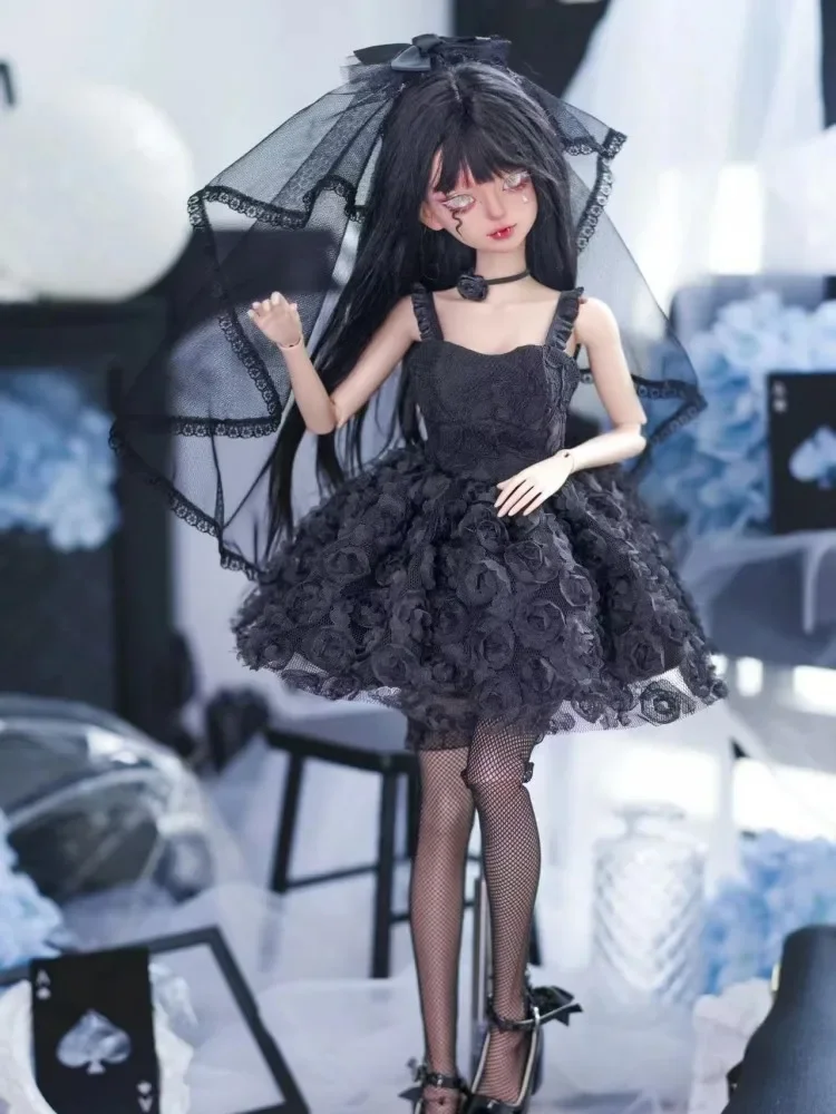 New Arrival BJD Doll Clothes For 1/4 Dolls Wedding Dress Black White Skirt Dolls Clothing Accessories(No dolls)