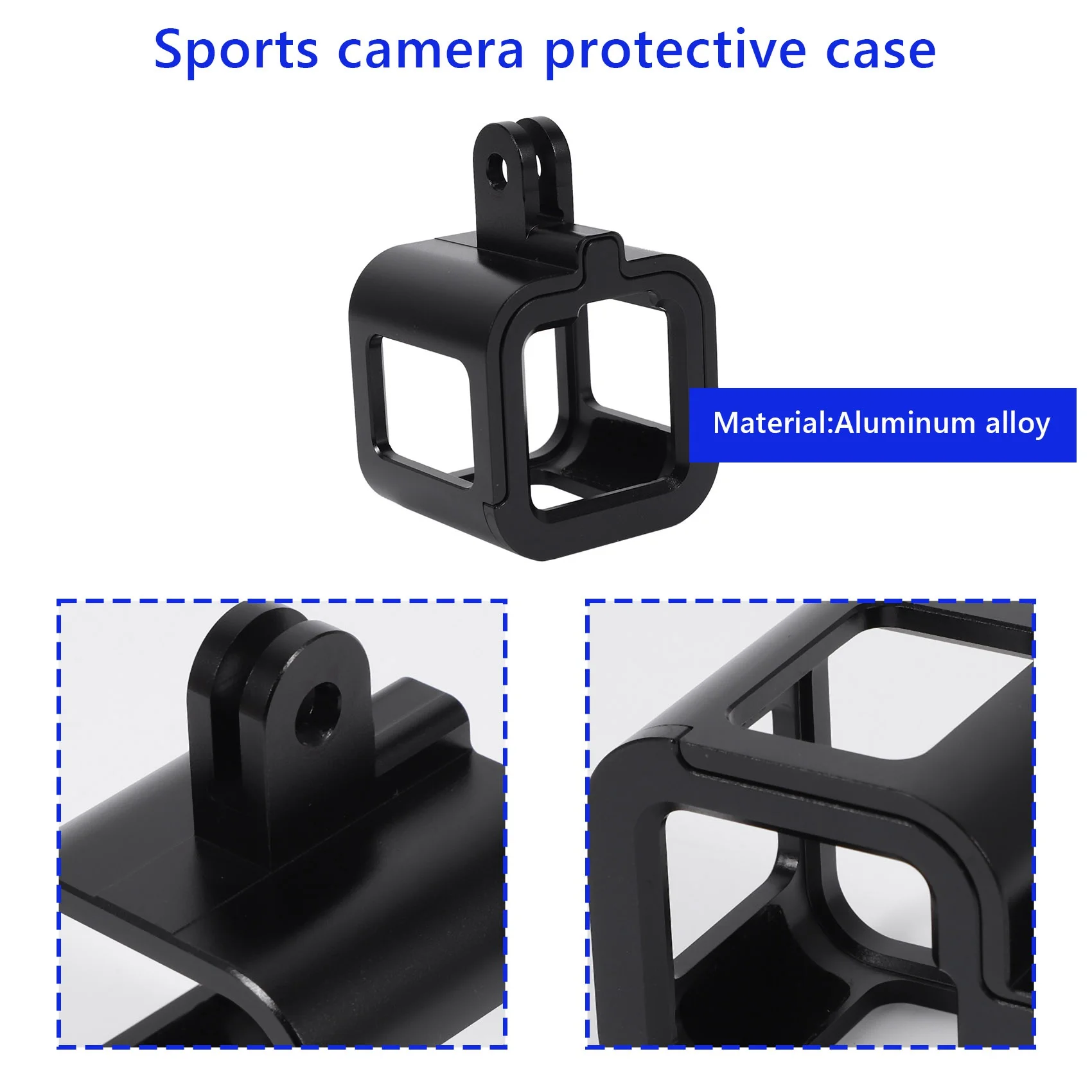 Capa de liga de alumínio para câmera, capa protetora padrão de liga de alumínio para gopro hero 5 session/hero 4 session