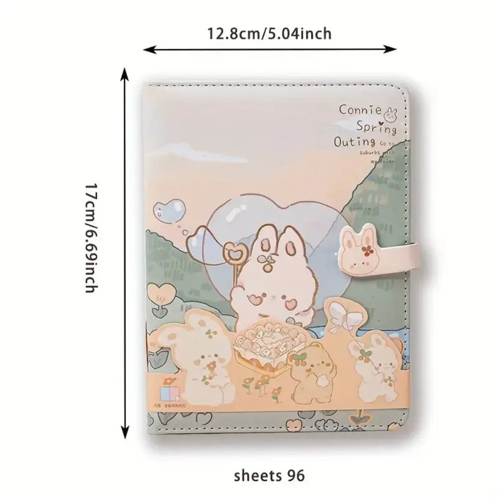 Cartoon Anime Rabbit Notebook PU Coloring Page Cute Notebook Write Smoothly Memo Diary Planner Anime Handbook Stationery