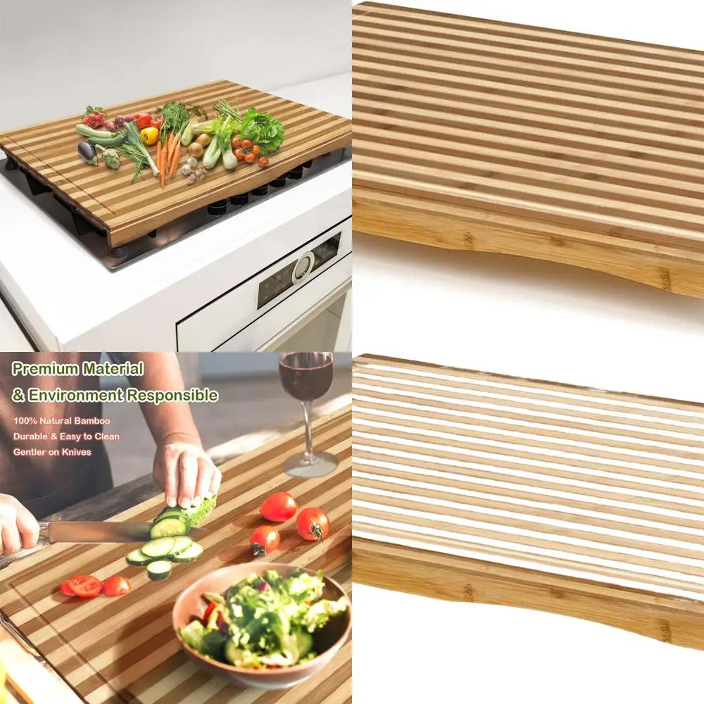 

Versatile Bamboo Cutting Board with Legs, Adjustable for Stovetop and Counter Use, Ideal for RV and Camping