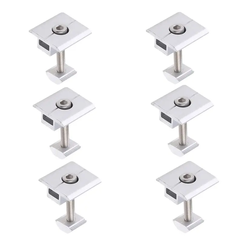 T19C Solar Panel Bracket Centre Clamp Kit, 18 Pieces Aluminium Alloy Photovoltaic Solar Panel Centre Clamps 30Mm