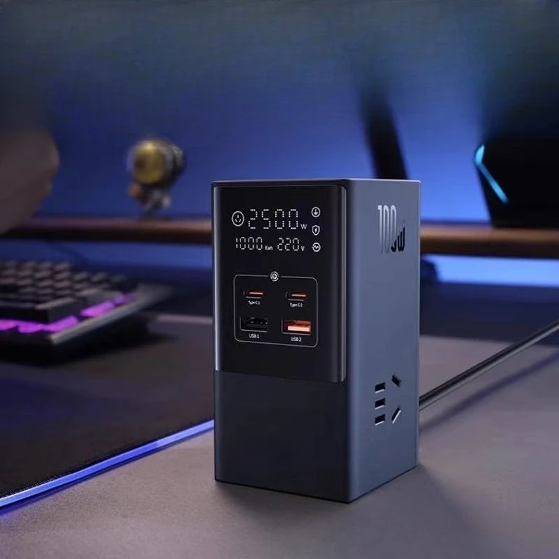 

Intelligent digital display plug-in board Fast charging desktop home office plug