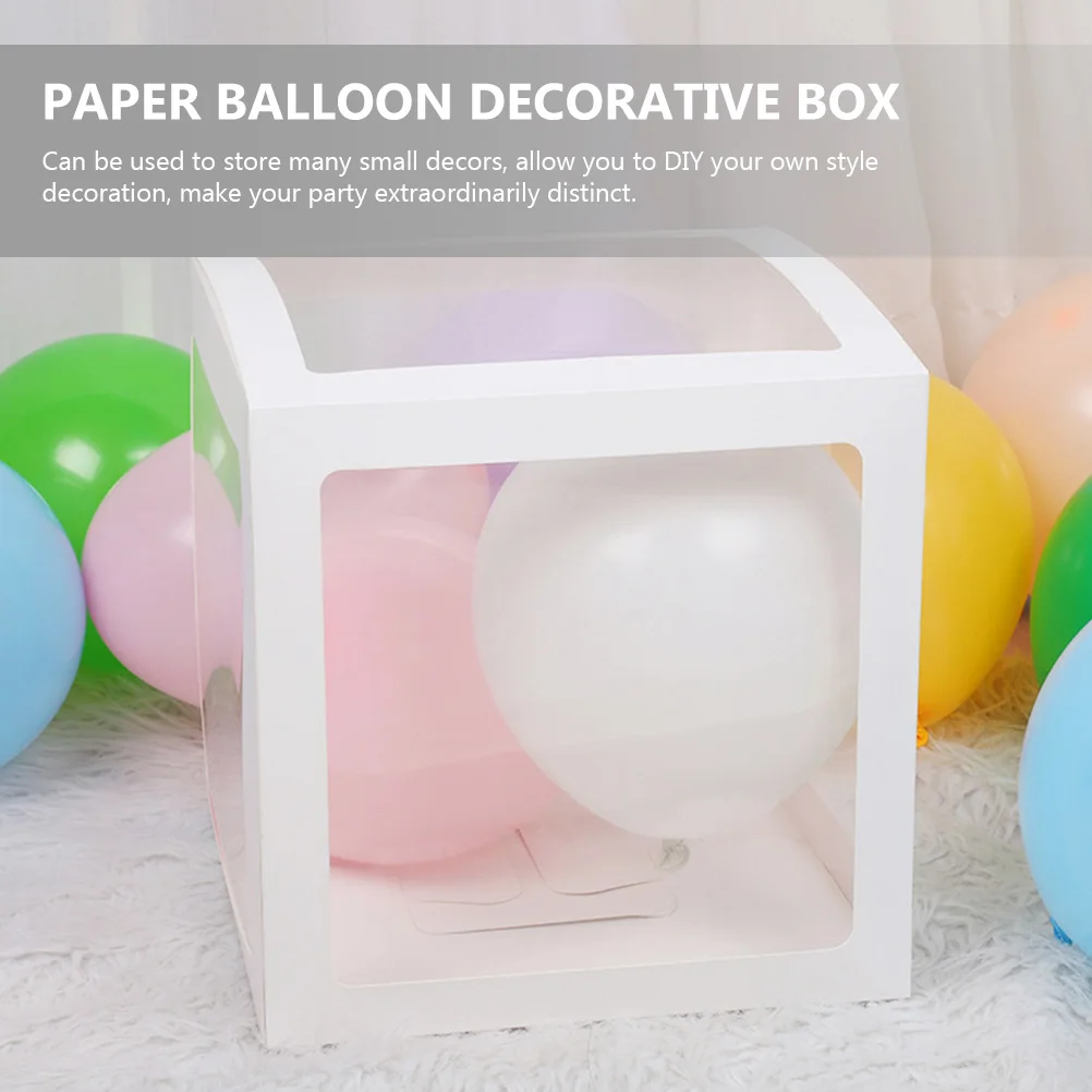 

4pcs Balloon Gift Box Birthday Party Decor White Balloons Cases Home Accessory Letter Boxes DIY Decoration Wedding Festive Party
