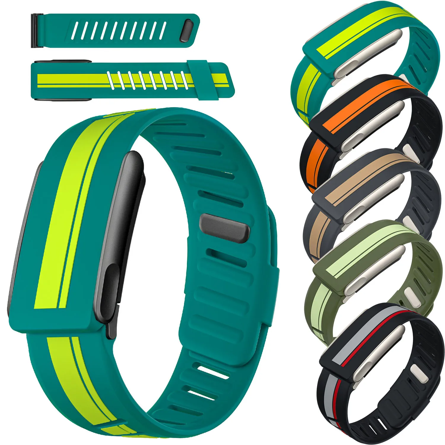 Watch Band For Whoop 5.0 Dual Colors Silicone Strap Bracelet For Whoop 5.0 MG Sports Rubber Wristband with Metal Frame