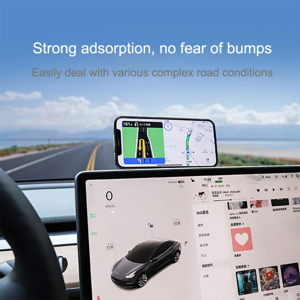 For Tesla Model X S Y 3 Accessories Car Phone Holder Magnet Laptop Tablet Mount for IPhone 12/12Pro/12 Pro Max Magnetic Bracket