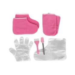 Juego de combinación de pala de cera de silicona para terapia de cera, accesorios para el cuidado de los pies, Velcro, aislamiento de algodón, cepillo para la cubierta de los pies