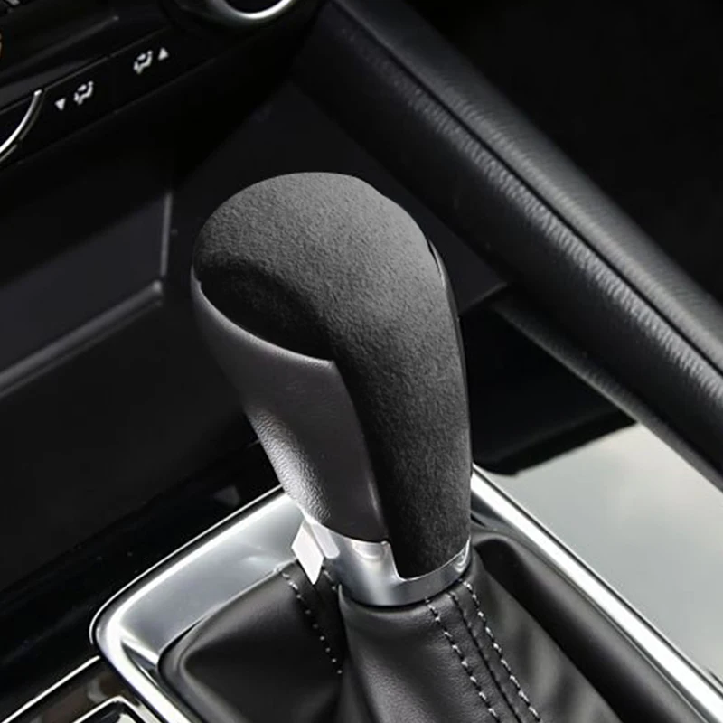 

For Mazda Axela Atenza CX-5 CX-8 CX-9 Car Gear Shift Knob Change Lever Boot Cover Made of Alcantara Interior Tuning Accessories