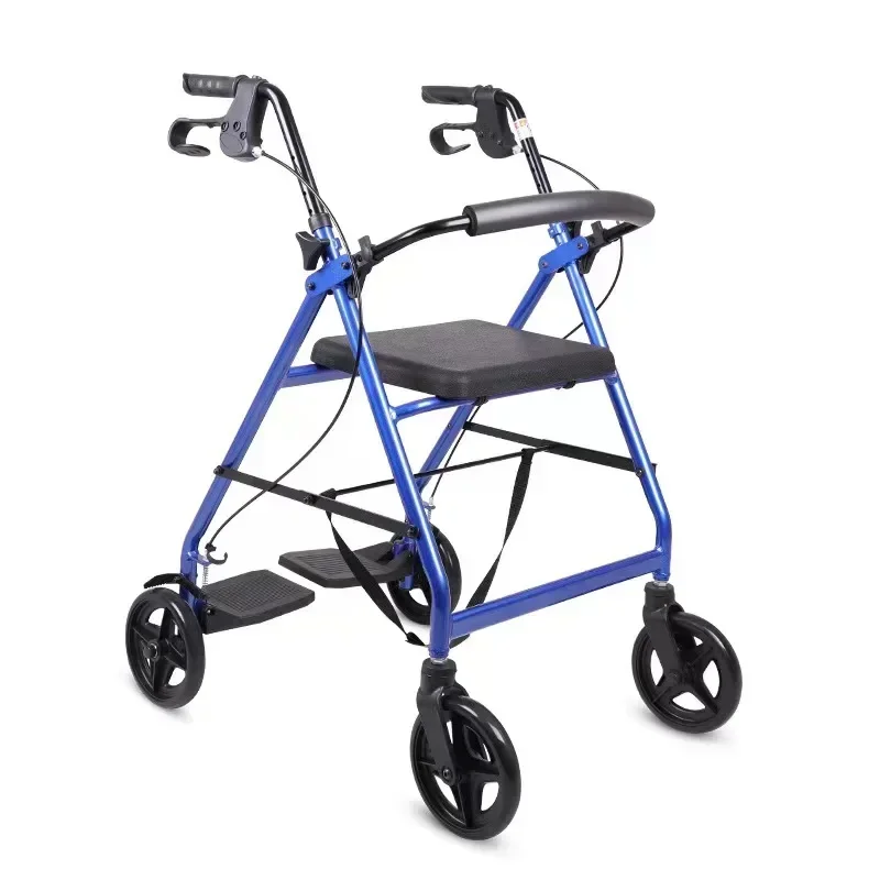 Walking aids 4 Wheels Walker Rollator with Shopping Cart for Elderly Person