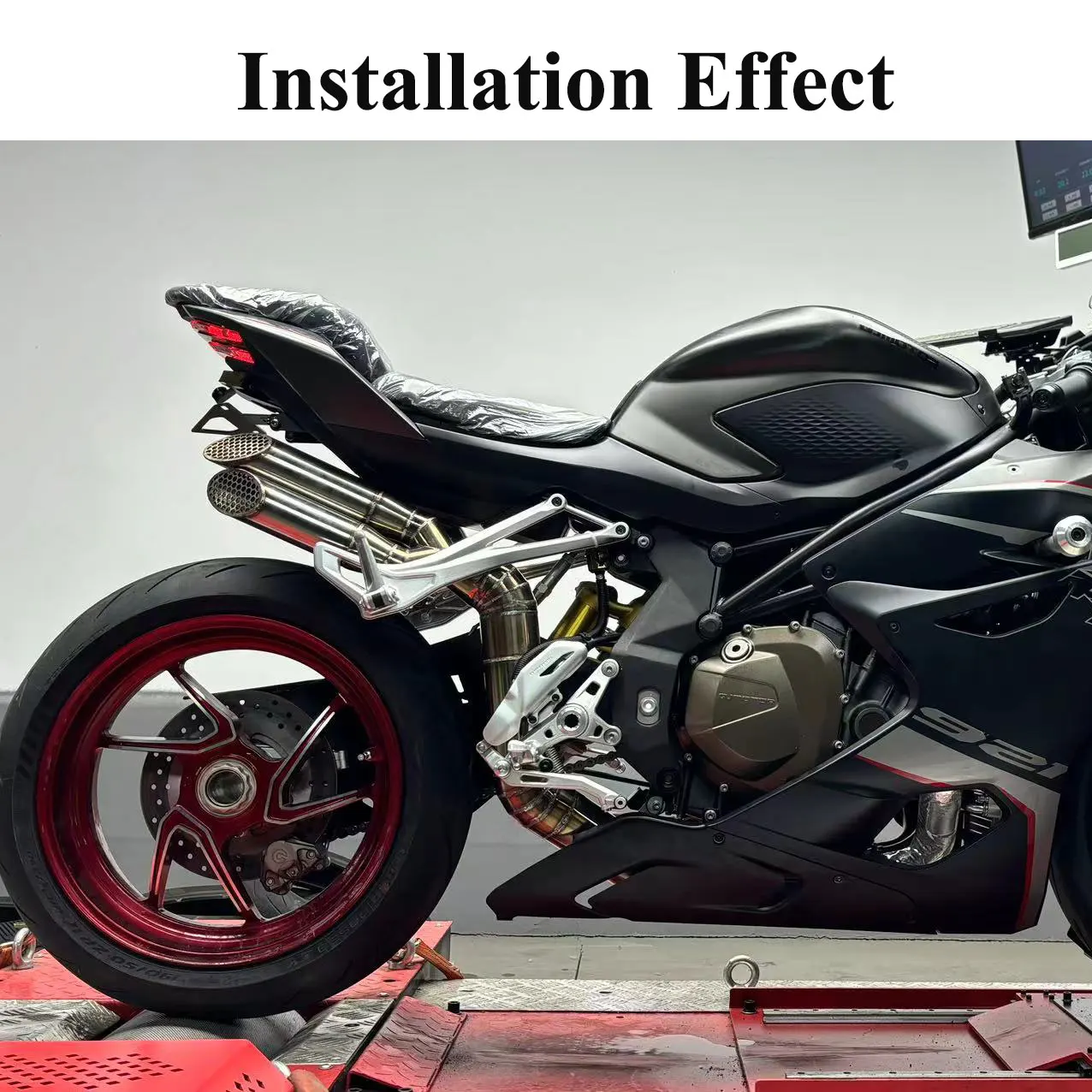For QJMOTOR SRK921 RR Motorcycle Exhaust System Muffler Slip On Escape SRK921 Exhaust Four Muffler