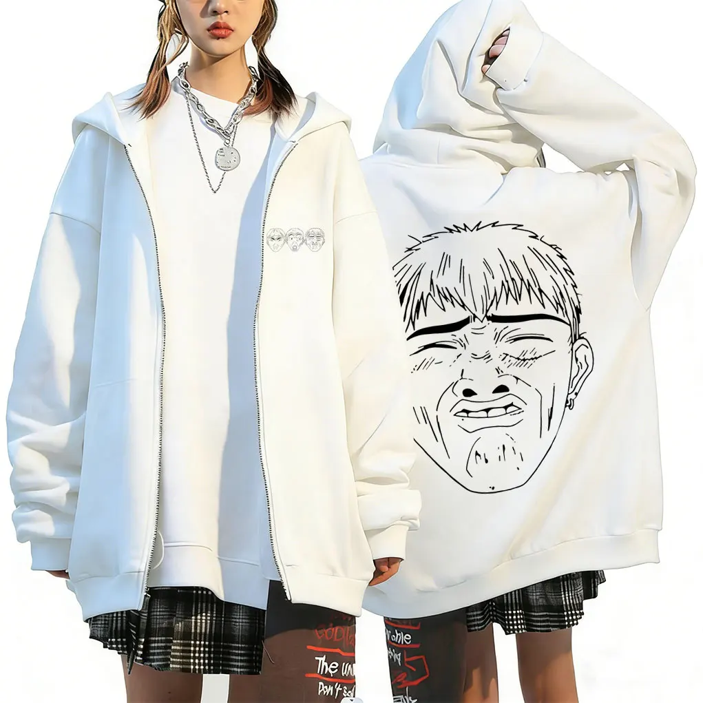 

Мужская толстовка на молнии с графическим изображением Эйкичи Онизуки из манги «Великий учитель Онизука» (GTO), ретро-стиль
