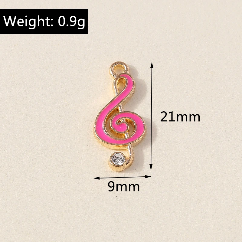 20 Stück niedliche, gemischte Emaille-Anhänger in Form von Musiknoten und Gitarren für die Schmuckherstellung, Ohrringe, Anhänger, Halsketten, Armbänder, DIY-Bastelarbeiten und Accessoires. – Detail 8