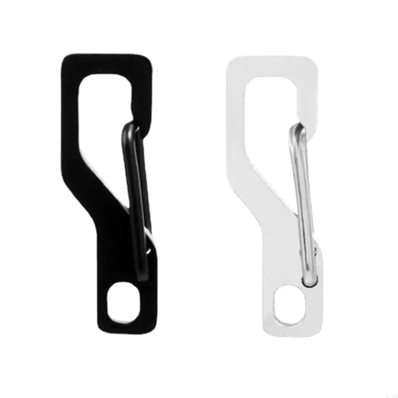 K1KD 10Pcs Small Carabiner Clip Stainless Steels Keychain Carabiner Clasp Spring Keyring Hook Backpacks Attachments Hook