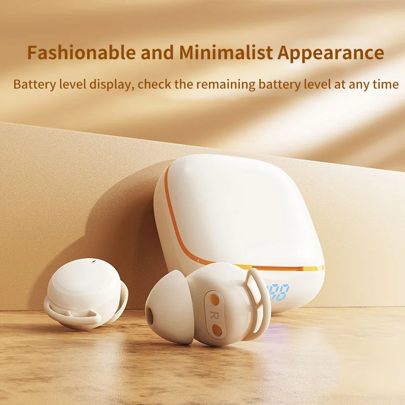 

Wireless Bluetooth Earphone Small Mini Headphone Light Weight Sleep Use Listen Music Power Display Small Headset Wide Compatible