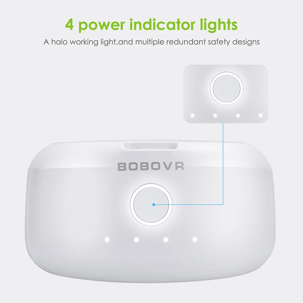 BOBOVR B2 Battery Pack for M2Pro Replacement Spare Battery Magnetic Connections 5200mAh Capacity for Oculus Quest2 Accessory.