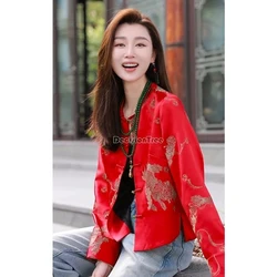2026 fashion design sense chinese style button tang suit top vintage dainty temperament versatile coat elegant long sleeved coat