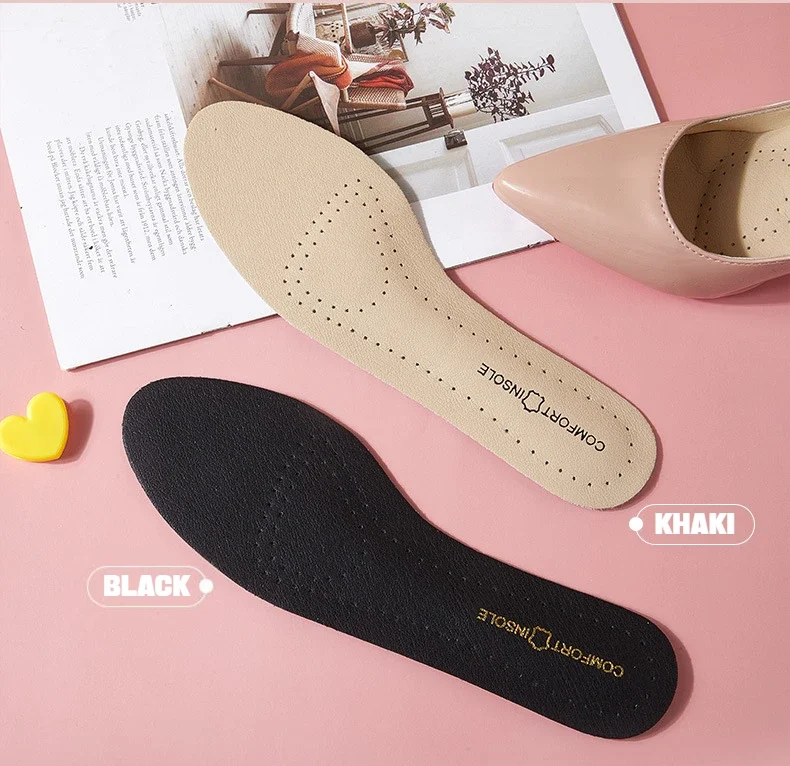 Leder-Einlegesohlen für Damen, weiche, rutschfeste Schuhpolster, bequeme Einlegesohle zur Fußgewölbeunterstützung für Füße, Plantarfasziitis, Linderung von Schuheinlagen – Detail 12