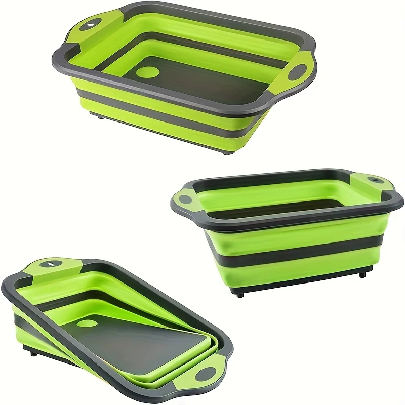 

Space-saving foldable basin with built-in sink & storage, portable essential for home, travel and outdoor camping scenarios