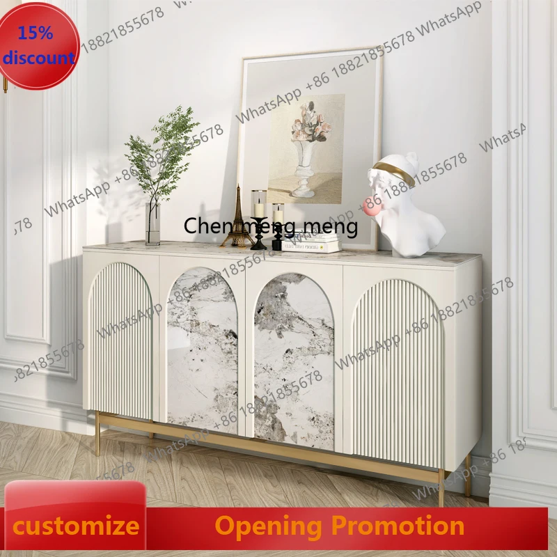 

Light luxury door cabinet Entry door French high-end decorative cabinet Villa rock slab dining side cabinet