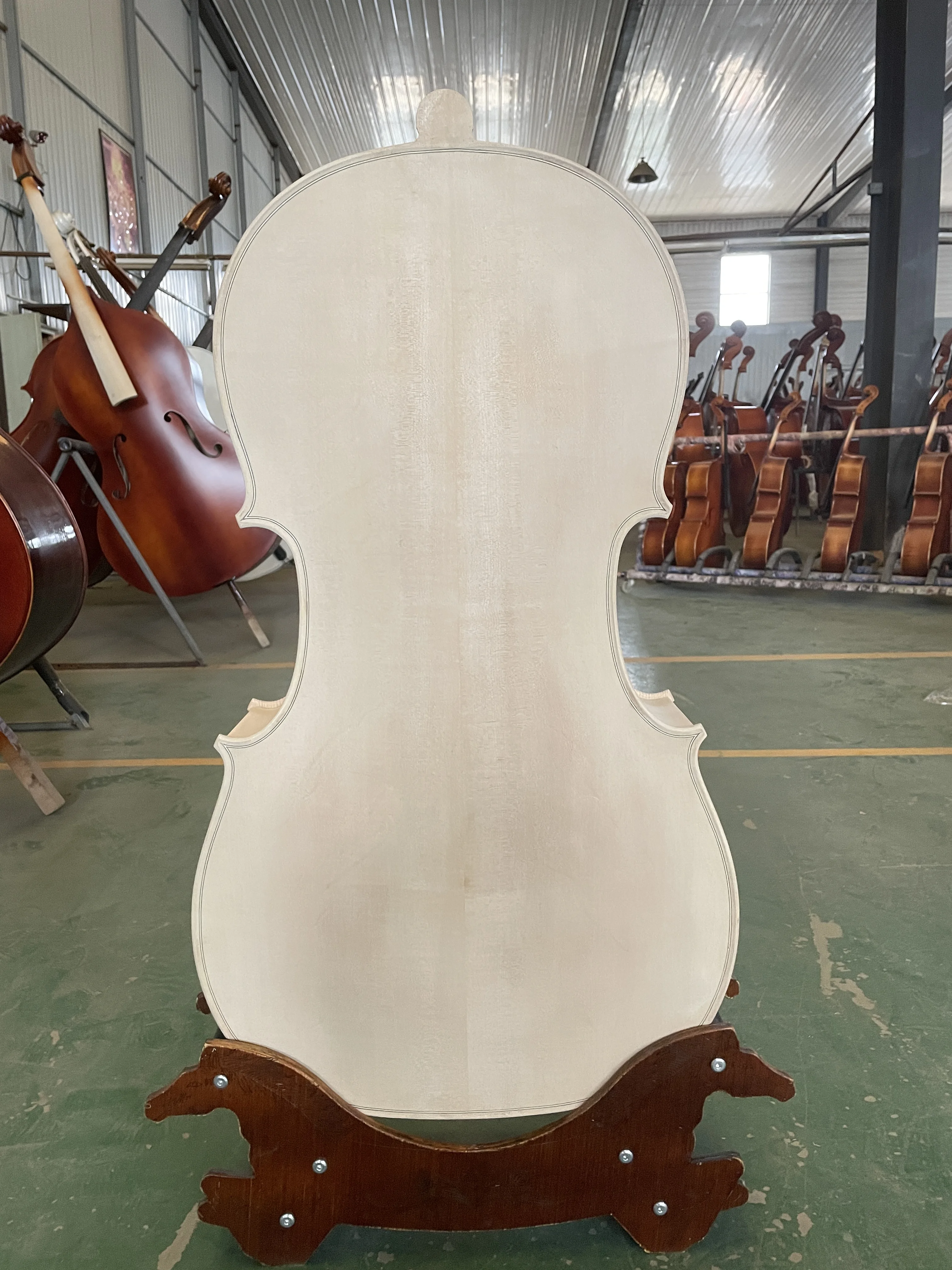 

Handmade Unfinished Cello Body without Neck, Spruce Panel, Maple Back, Semi-finished, 4/4, 1 Pcs